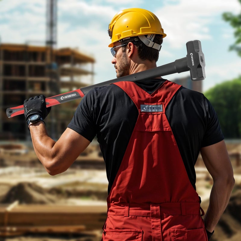 INTERTOOL Sledgehammer 8 lbs – Sledge Hammer for Demolition, Construction, & Stake Driving - Reinforced Steel 36” Overstrike Protection with Shock Absorbing Non-Slip Handle HT08-0244 - Image 5